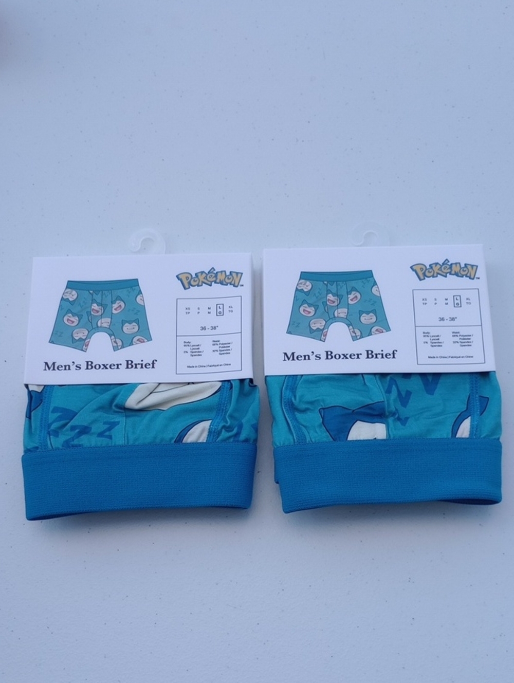 Pokémon Men's Boxer Briefs in Teal with Snorlax Print 2 Boxer Briefs Included